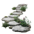 © Sona - Botanical garden with stone path on transparent background.