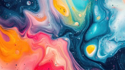 Poster - Abstract background with a colorful, swirling liquid pattern