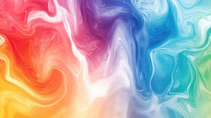 Abstract background with a fluid, paint pour effect in a rainbow palette