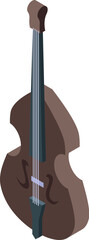 Poster - Brown double bass standing up, classical music instrument for orchestra and jazz bands