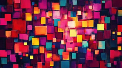 Poster - Abstract background with a mosaic of colorful squares and rectangles