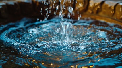 baptismal font with water, symbolizing the ritual of baptism and spiritual rebirth