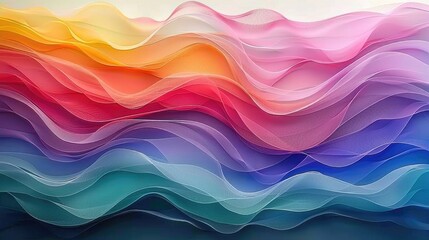 Wall Mural - Abstract wavy waves with a rainbow gradient effect