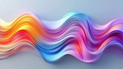 Wall Mural - Abstract wavy waves with a rainbow gradient effect