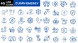 © Muhammad Asif - Clean Energy  icon set. Green energy icon set. Collection of clean and green  energy, ecology and green electricity icons. Ecology concept.