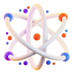 PNG 3D Atom icon isolated on a white background