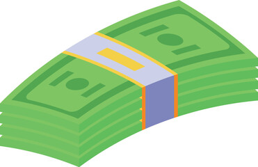Poster - Stack of paper money illustrating the concept of wealth