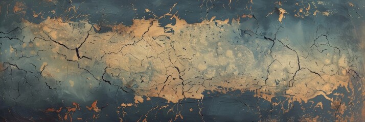Poster - A stunning abstract background with a blend of deep blue and shimmering gold textures, creating an impressive design