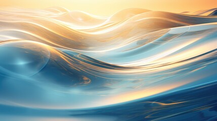 Wall Mural - Abstract wave patterns with shiny reflections