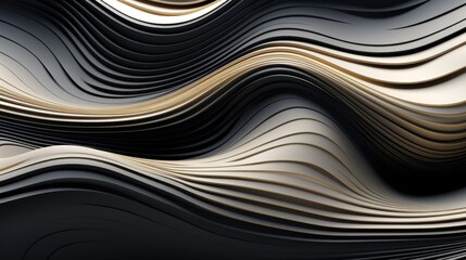 Wall Mural - Abstract wave patterns with shiny reflections