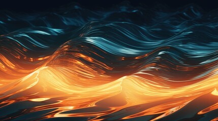 Wall Mural - Abstract wave patterns with shiny reflections