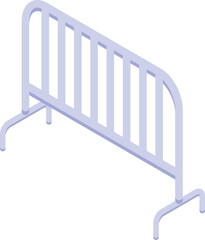 Poster - Isometric icon of a metal barrier limiting access to a restricted area