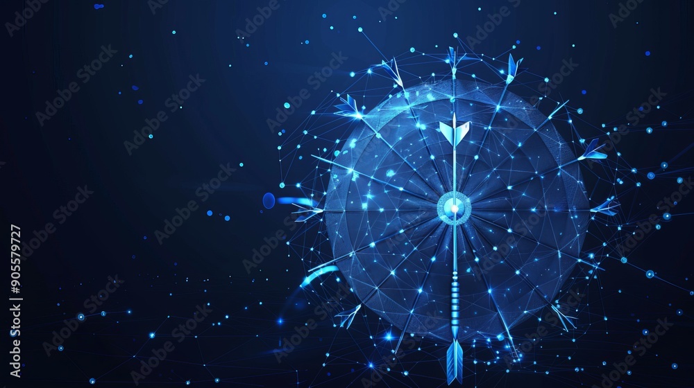 Darts board with an arrow in the center Target in low poly style design ...