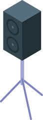 Poster - Audio speaker standing on tripod for playing music at concert or home party