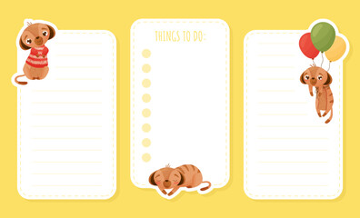 Sticker - Meerkat Cute Animal Empty Note and Reminder Card Vector Template