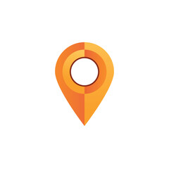 Poster - orange pin for maps and navigation systems to mark current location. user interface icon design. vec