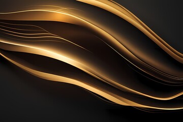 Aufkleber - Luxurious Waves Golden Aesthetics