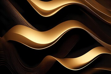 Aufkleber - Golden Waves Abstract Beauty