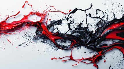 Wall Mural - 3D red and black liquid