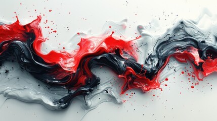 Wall Mural - 3D red and black liquid