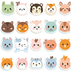 Wall Mural - Cute Animal Stickers