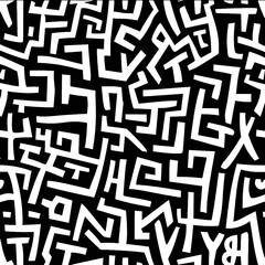 Wall Mural - Abstract Geometric Pattern in Black and White