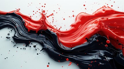 Wall Mural - 3D red and black liquid