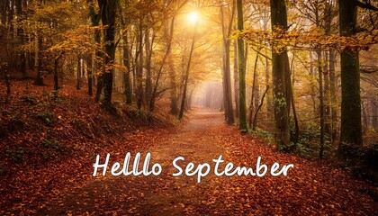 Hello September Greeting Card