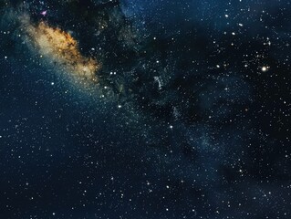 Wall Mural - a starry night sky with a bright yellow star in the middle. the stars are scattered throughout the s