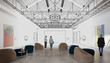 © 4th Life Photography - Skizze der Gestaltung einer Ausstellungshalle in einem renovierten postindustriellen Gebäude – 3D-Visualisierung