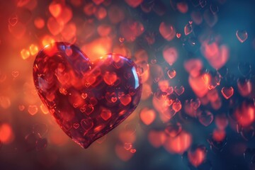 Poster - Bokeh lighting effect in heart shape