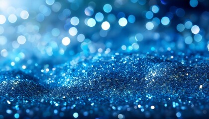 Wall Mural - blue glitter with light effects and bokeh effect