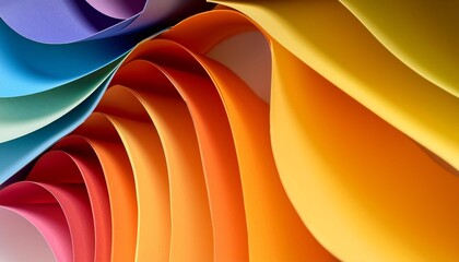 Wall Mural - abstract background from colored paper curved in different directions with copy space