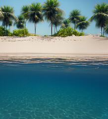 Wall Mural - palm trees on the beach