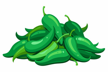 Wall Mural - Green chilli pepper vegetable