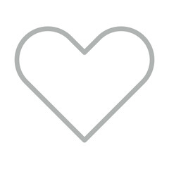 Canvas Print - Heart Vector Line Grey Icon Design