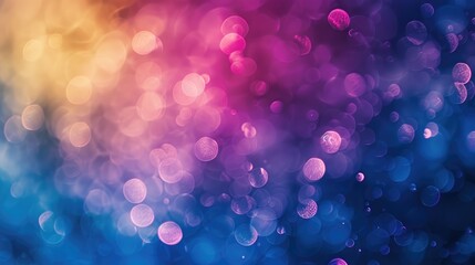 Aufkleber - Vibrant Horizontal Frame Bokeh in Blue Pink and Yellow