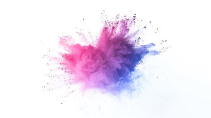 Aufkleber - Vibrant powder burst frozen on white background