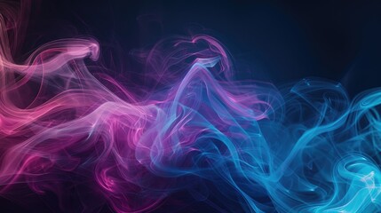 Wall Mural - Vibrant abstract smoke against dark backdrop