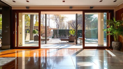 Poster - Modern Interior With Sliding Glass Doors