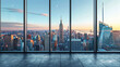 © aviavlad - Stunning new york city skyline at sunset from office windows