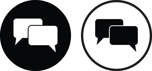 Poster - comment icon set in two styles . chat speech bubble icon . chat message icon vector