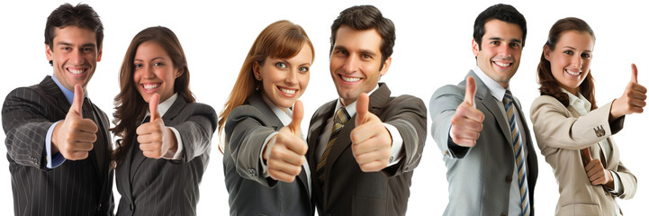 Untitled design - A set of A cheerful male and female executive team giving a thumb