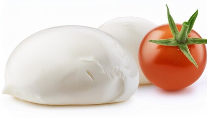 Wall Mural - mozzarella cheese isolated on white background full depth of field