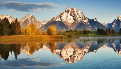 Canvas Print - grand tetons and reflection