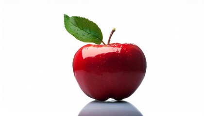 Wall Mural - red apple with green leaf logo