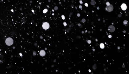 Wall Mural - falling snow at night bokeh lights png