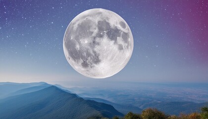 Wall Mural - full moon in night starry sky