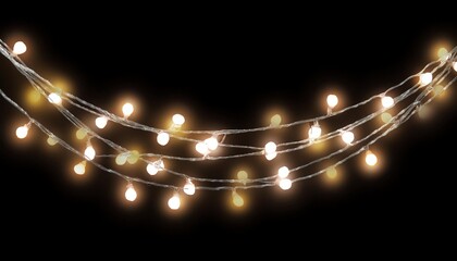 Wall Mural - string light photo overlays christmas new year lights glowing lights bokeh png