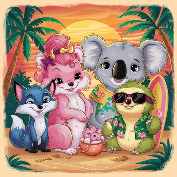 different types of animal illustration